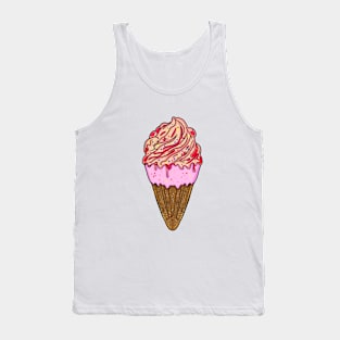 Tasty strawberry ice cream cone Tank Top